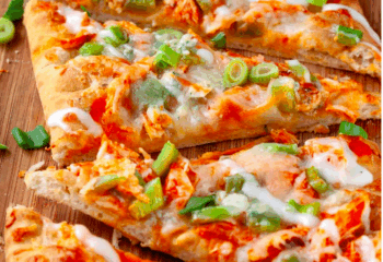 Bourbon Buffalo Chicken Flatbread Pizza